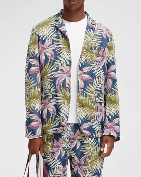 Men's hawaiian sales print blazer