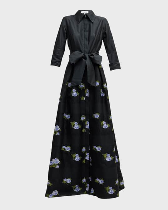 Rickie Freeman for Teri Jon Floral Embroidered A Line Organza