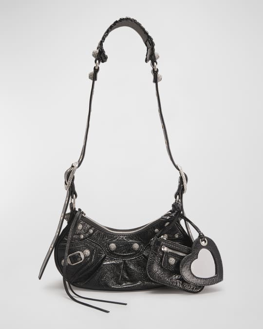 Le Cagole XS Crinkled Patent Shoulder Bag