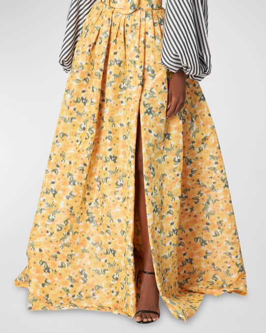 Floral midi ball skirt cheap