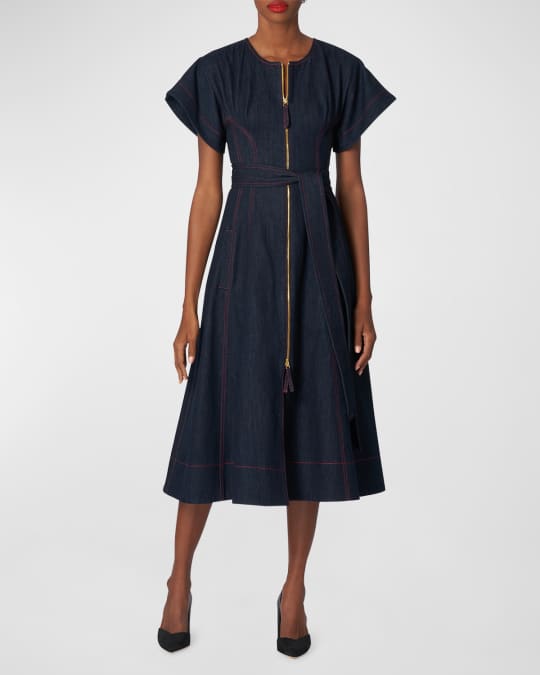 white christmas dresses Fifteen Twenty Esme Midi Shirt Dress- Denim 2 main image 0