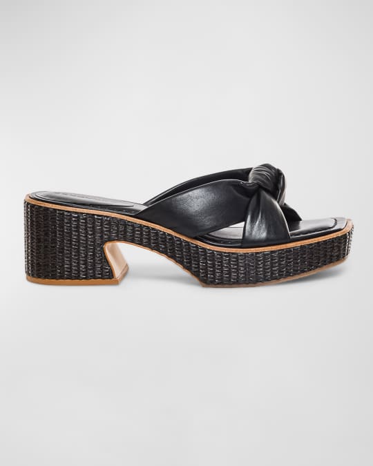 Bernardo Jolie Leather Knot Platform Sandals Neiman Marcus