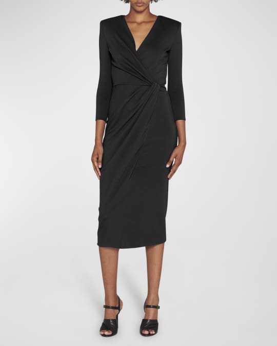 dion lee viscose jersey gathered dress Dion Lee Safety Slider Gathered Dress main image 1