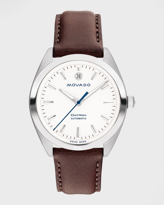 Men's Datron Heritage Series Automatic Leather Watch, 40mm