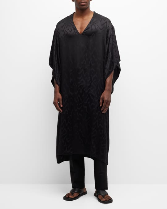 Saint Laurent Men s Tonal Jacquard Silk Caftan