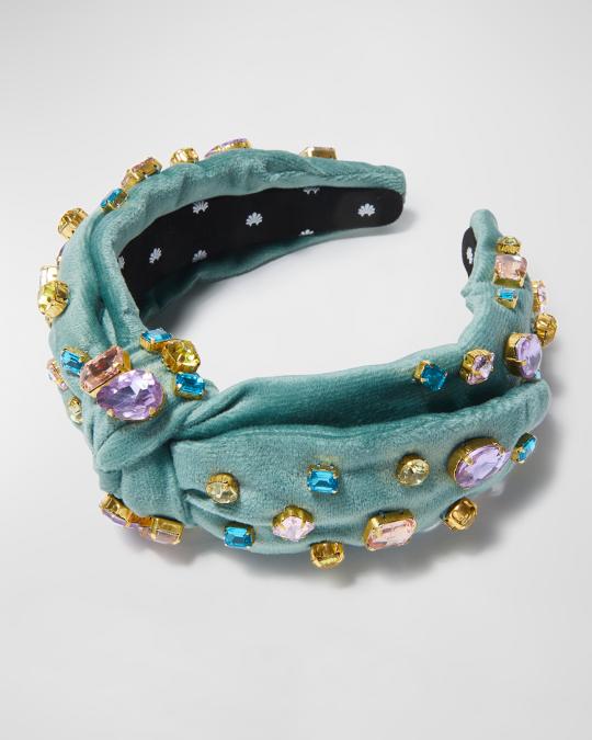 Lele Sadoughi Crystal-Embellished Veronica Knotted Velvet  display picture 3