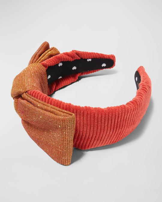 Lele Sadoughi Corduroy Holly Headband | Neiman Marcus display picture 2