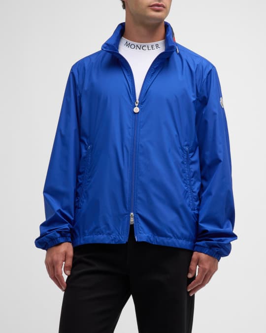 MONCLER ダークブルー ナイロンジャケット Moncler Men's Farlak Jacket with Stowaway Hood | Neiman Marcus