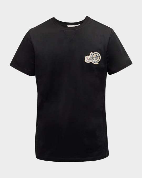 Moncler Men's Double Logo-Patch T-Shirt | Neiman Marcus