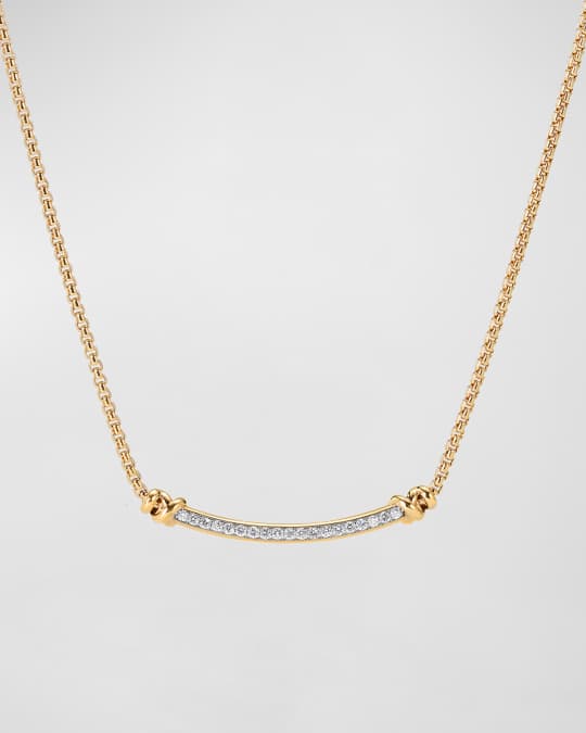 David Yurman Petite Helena Necklace with Diamonds in 18K Gold