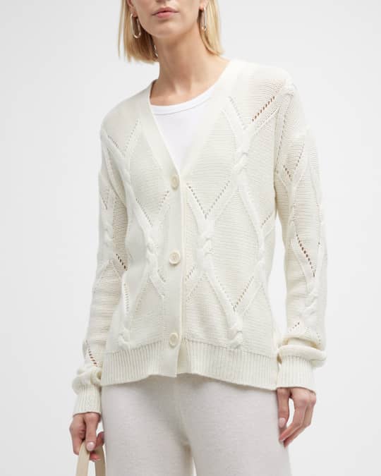 Naadam Cashmere Open-Stitch Cable-Knit Cardigan Neiman Marcus