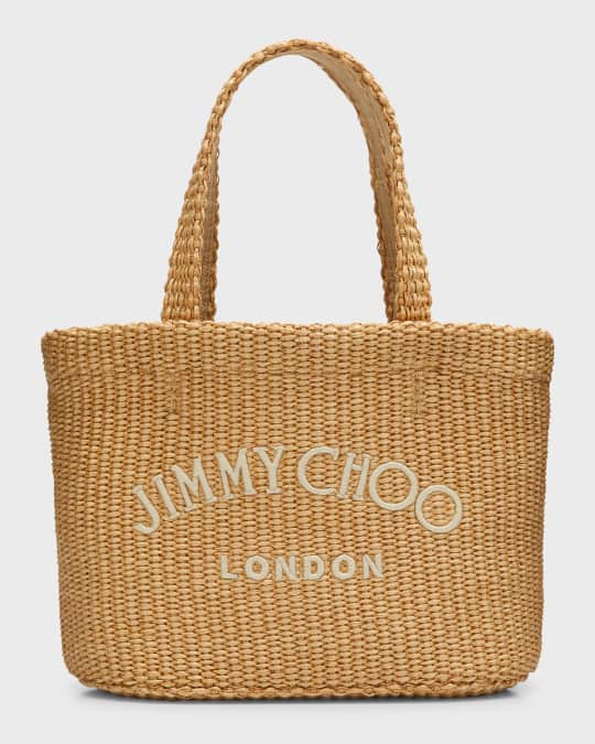 Jimmy Choo Mini Beach East-West Raffia Tote Bag | Neiman Marcus