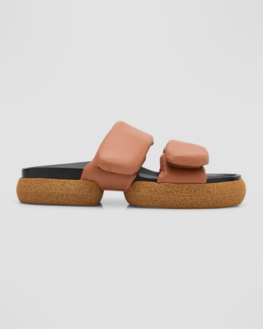 Dries Van Noten Men's Padded Leather Strap Sandals | Neiman