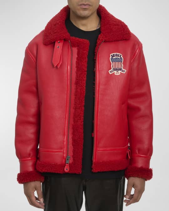AVIREX Men's Icon Shearling Aviator Jacket | Neiman Marcus