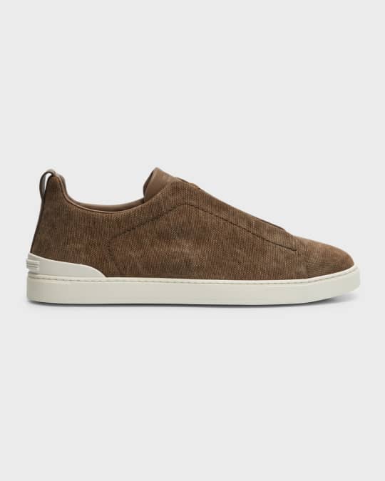 Men's Triple Stitch Canvas Slip-On Sneakers