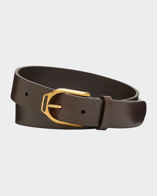 Ralph Lauren Purple Label Men's Welington Stirrup-Buckle Leather Belt |  Neiman Marcus