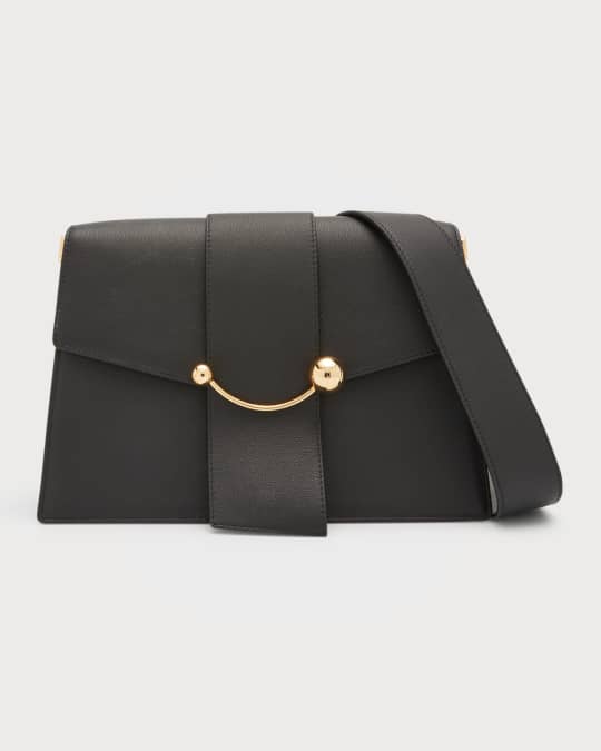 1pc Monogrammed Pu Leather Crescent Flap Shoulder Bag With Magnet