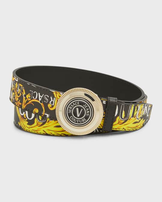 Versace Jeans Couture Men's Logo Couture V-Emblem Buckle Belt