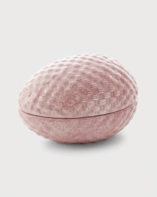 Pink Wicker-Textured Easter Egg Box 