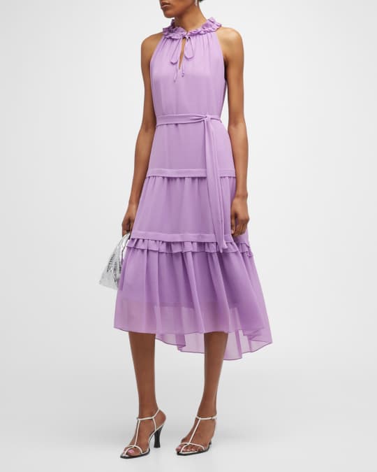 Kobi Halperin Vale Sleeveless Tiered Keyhole Midi Dress Neiman