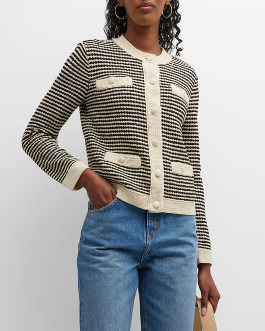 Louis Vuitton Mixed Stripes Knit Cardigan Black Stripe. Size L0