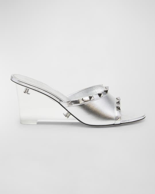 Clear wedge mules shop