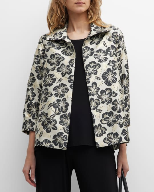 Caroline Rose Tropical Dream Floral Jacquard Jacket Neiman Marcus