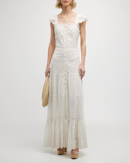 Veronica Beard Aislin Eyelet Maxi Dress | Neiman Marcus