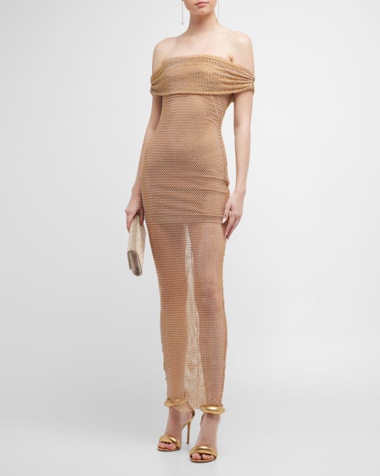 Off shoulder fishnet dress 2025