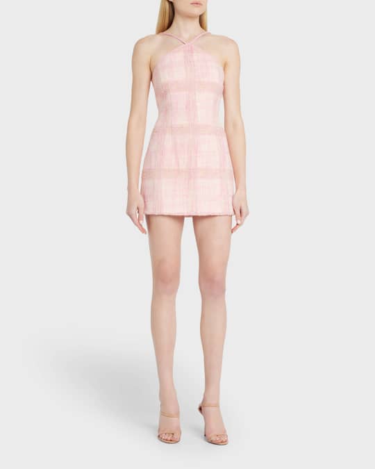 strapless open back dress Pink x Loveshackfancy Lace Trim Satin Mini Dress Pink Tulip Shine Ribbon / XXL