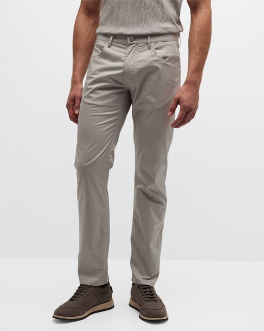 Giorgio Armani Men's Cotton-Stretch Straight Leg Pants - Bergdorf Goodman