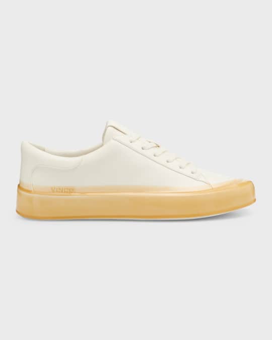 Vince Gabi Leather Transparent Sole Sneakers Neiman Marcus