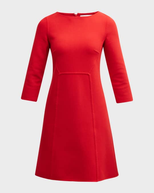 Bracelet Sleeve H line Paneled Mini Dress