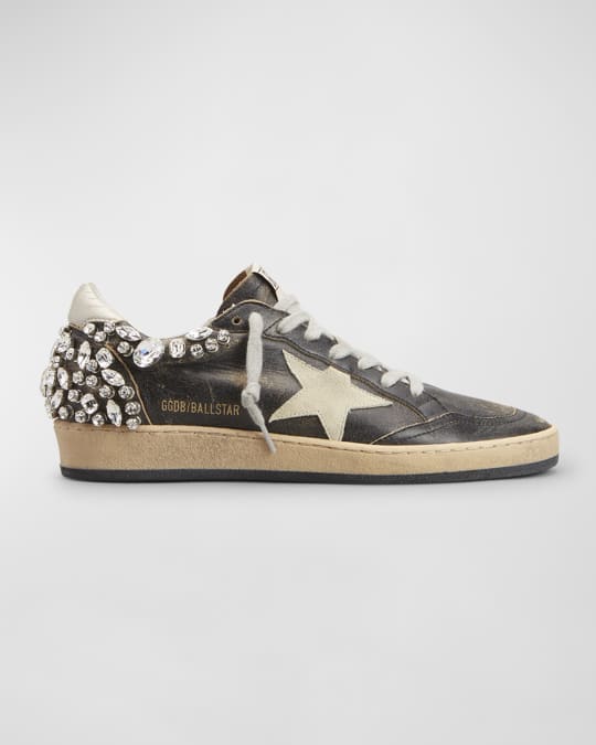 ゴールデングース　BALL STAR 38 スニーカー　クリスタル Golden Goose Ballstar Crystal Leather Low-Top Sneakers | Neiman Marcus