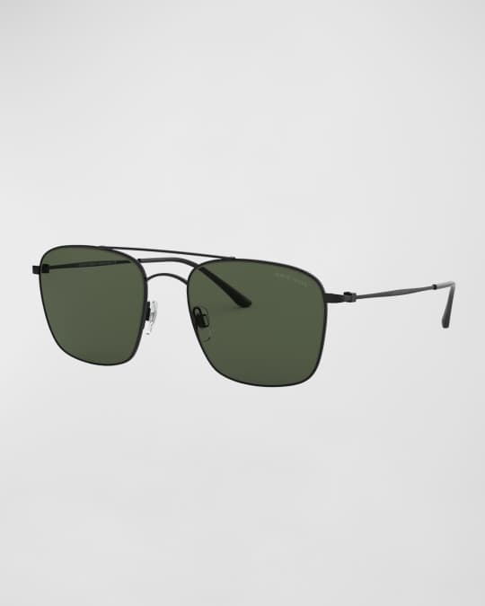 Giorgio Armani Logo Metal Plastic Aviator Sunglasses Neiman Marcus