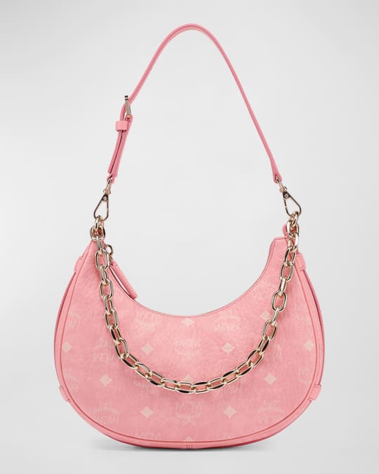 ショルダーバッグ・ポシェット Mcm \"Aren Crescent\" Hobo Bag Pink Small Aren Crescent Hobo Bag in Visetos Pink | MCM ®US