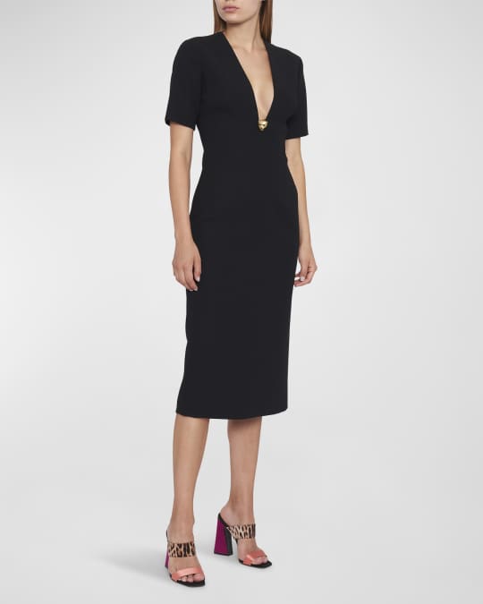 strapless open back dress Cassiopeia Midi Plunge Dress