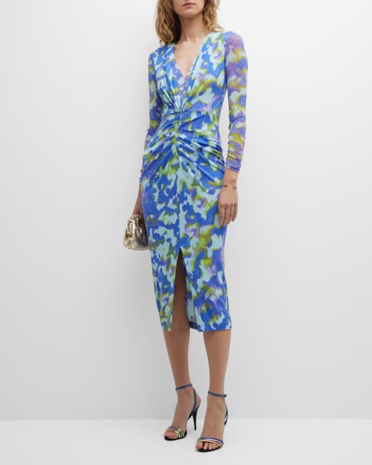 【DIANE von FURSTENBERG】 アベルプリントミディドレス DIANE VON FURSTENBERG Anaba twisted floral-print crepe de