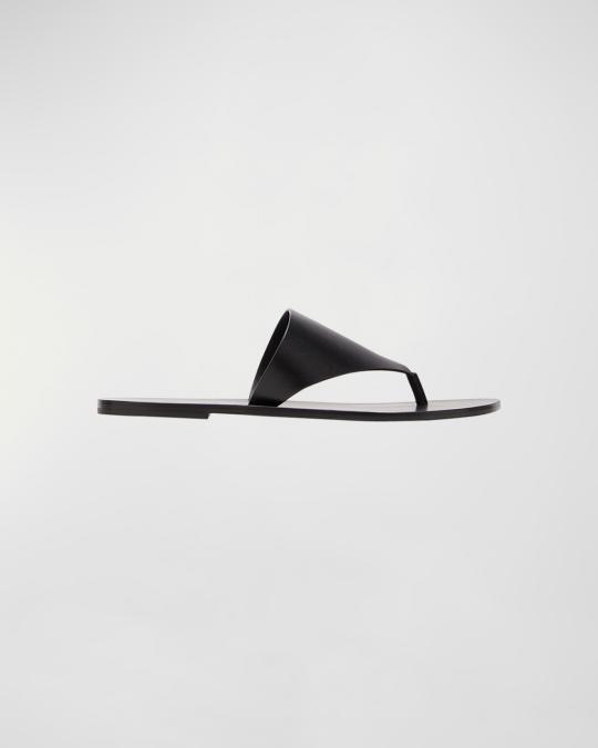 The Row Avery Leather Flat Thong Sandals | Neiman Marcus