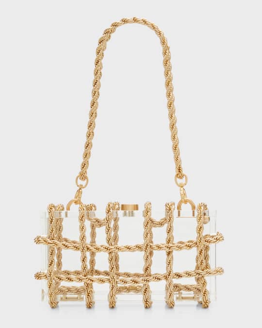 Cult Gaia Bess Chain Caged Clear Shoulder Bag Neiman Marcus