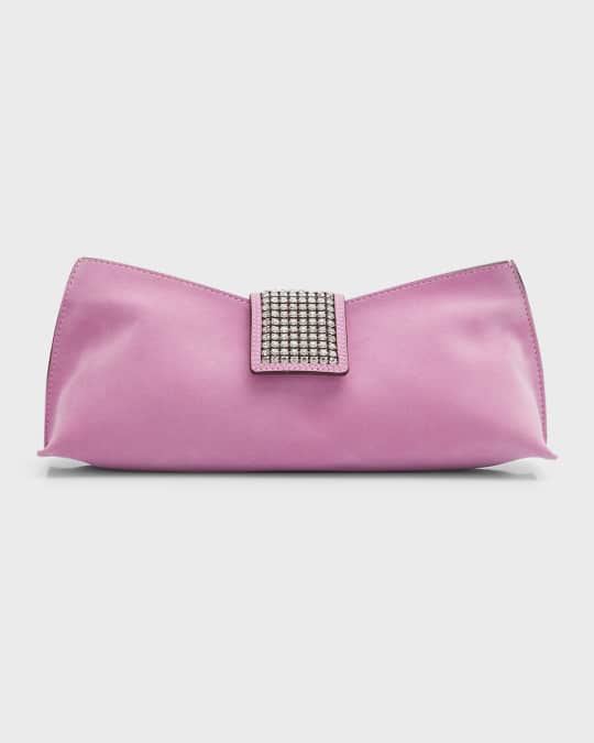 MANU ATELIER EastWest Crystal Suede Clutch Bag Neiman Marcus
