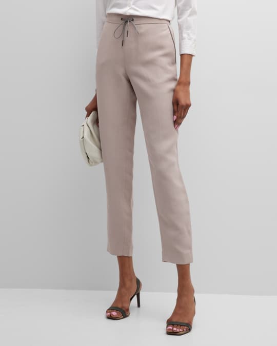 FABIANA FILIPPI Beaded Skinny Cropped Trousers | Neiman Marcus
