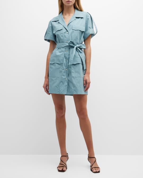 Short Sleeve Weathercloth Mini Cargo Dress
