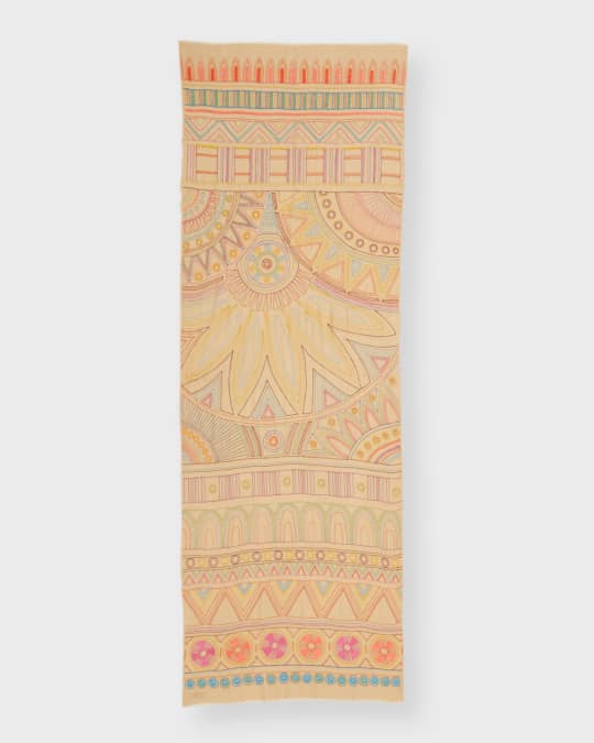 Bohemian City Merino Wool-Silk Scarf 
