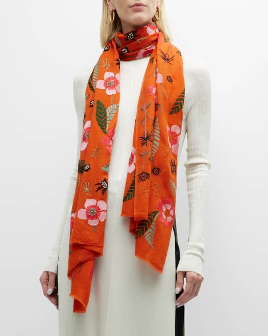 Red Indian Garden Scarf - Merino Wool Red Indian Garden Scarf - Merino Wool