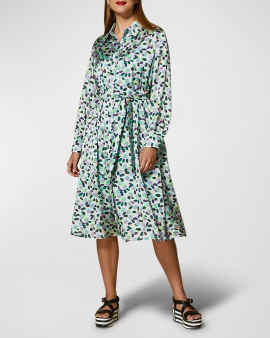 Marina Rinaldi Plus Size Danzica Abstract-Print Shirtdress | Neiman Marcus