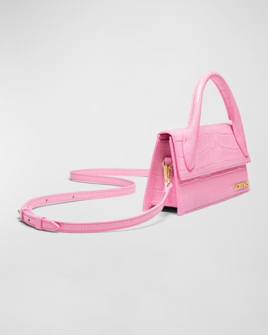 Jacquemus Le Chiquito Long Croc-Embossed Top-Handle Bag
