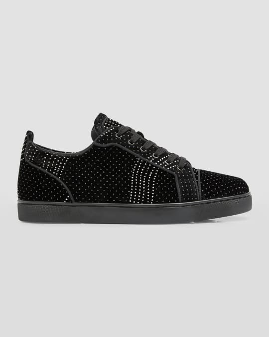 Christian Louboutin Men's Louis Junior Strass Rhinestone Suede Low