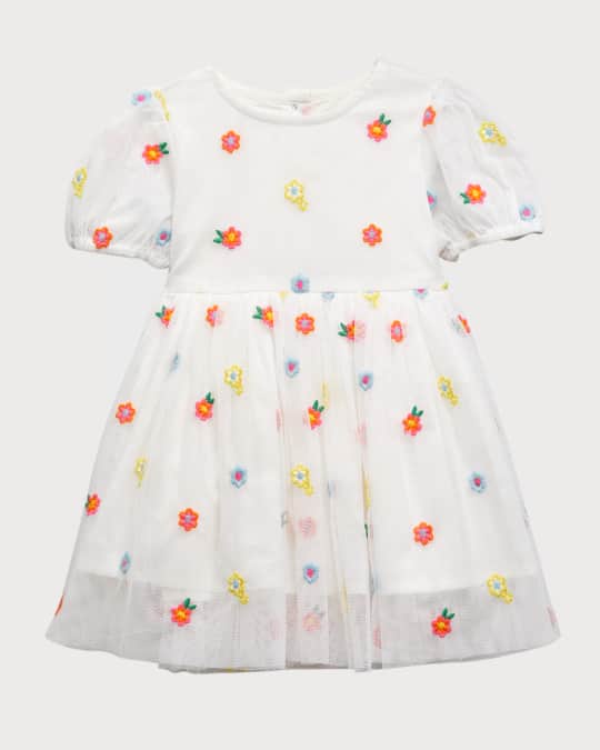 stella mccartney embroidered dress Black Floral Yarn Embroidered Mini Sweater Dress main image 0