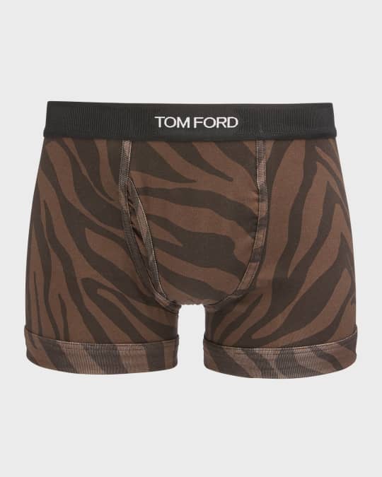 TOM FORD Men's ZebraPrint Stretch Boxer Briefs Neiman Marcus